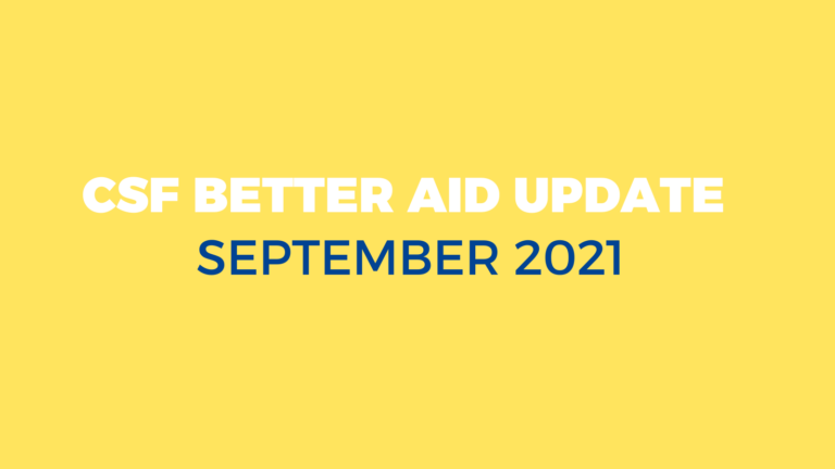 CSF Better Aid Update – September 2021